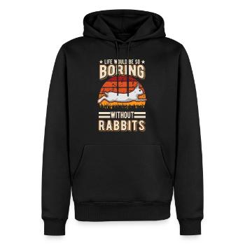 Lapin Cadeau Lapin Lapin Lapin - Sweat à capuche Premium bio Homme - noir - Devant - Nico (187cm)