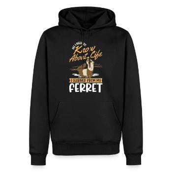 Frettchen Spruch Ferret - Männer Premium Bio Hoodie - Schwarz - Vorne - Nico (187cm)