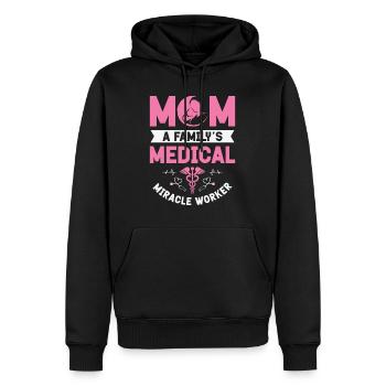 Infirmière Fête des mères Maman Infirmière - Sweat à capuche Premium bio Homme - noir - Devant - Nico (187cm)
