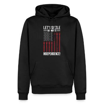 Barbecue de l’indépendance des États-Unis Drapeau américain - Sweat à capuche Premium bio Homme - noir - Devant - Nico (187cm)
