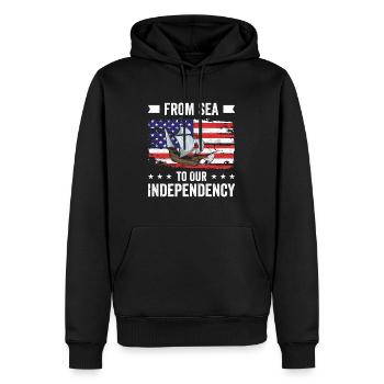 USA Independence Military Heroes Soldier Freedom - Men’s Premium Organic Hoodie - black - Front - Nico (187cm)