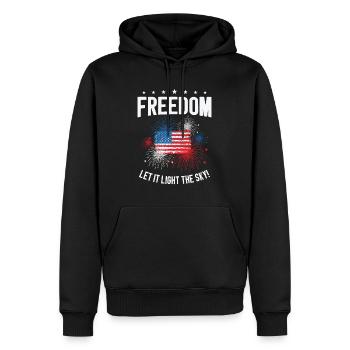 USA Unabhängigkeit Patriotische amerikanische - Männer Premium Bio Hoodie - Schwarz - Vorne - Nico (187cm)