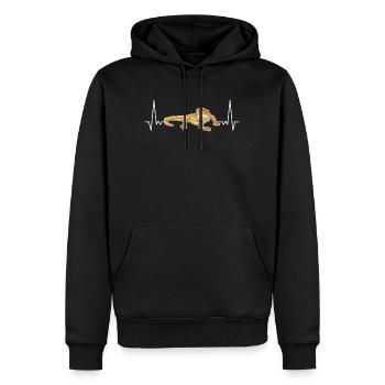 Battement de cœur de dragon barbu - Sweat à capuche Premium bio Homme - noir - Devant - Nico (187cm)
