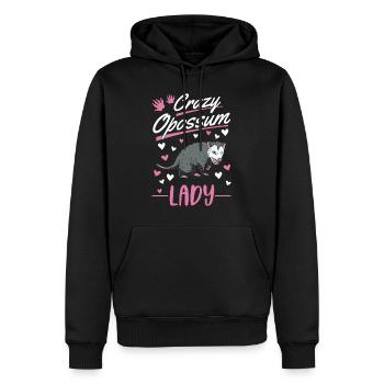 Opossum fou Femme Marsupial de l’opossum - Sweat à capuche Premium bio Homme - noir - Devant - Nico (187cm)