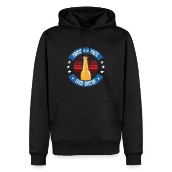 USA Unabhängigkeit Biertrinken Freiheit - Männer Premium Bio Hoodie - Schwarz - Vorne - Nico (187cm)