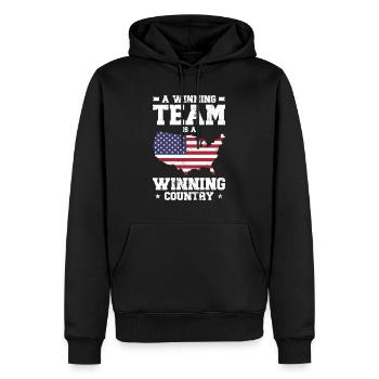 Indépendance des États-Unis Liberté du drapeau américain - Sweat à capuche Premium bio Homme - noir - Devant - Nico (187cm)