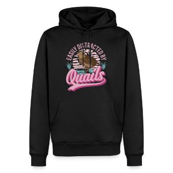 Caille cadeau éleveur de cailles - Sweat à capuche Premium bio Homme - noir - Devant - Nico (187cm)
