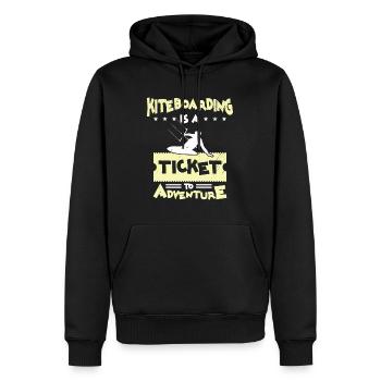 Kiteboarding Abenteuer Wassersport-Enthusiast - Männer Premium Bio Hoodie - Schwarz - Vorne - Nico (187cm)