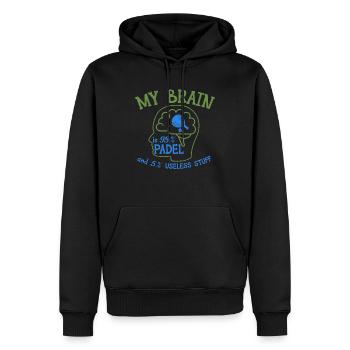 Terrain de sport de padel Formation Joueurs de padel - Sweat à capuche Premium bio Homme - noir - Devant - Nico (187cm)