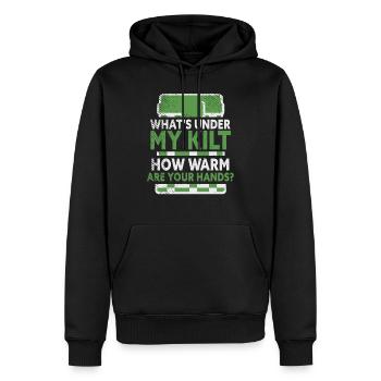Jeux écossais des Highlands en kilt - Sweat à capuche Premium bio Homme - noir - Devant - Nico (187cm)