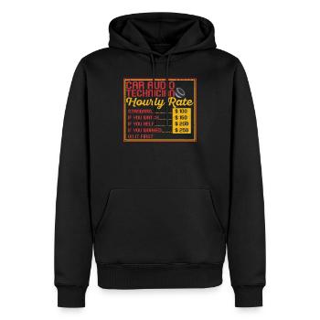 Technicien d’autoradio Système audio stéréo Automobiles - Sweat à capuche Premium bio Homme - noir - Devant - Nico (187cm)