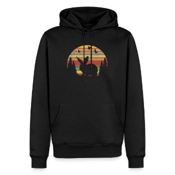 Lapin Rétro Lapin Lapin Vintage - Sweat à capuche Premium bio Homme - noir - Devant - Nico (187cm)