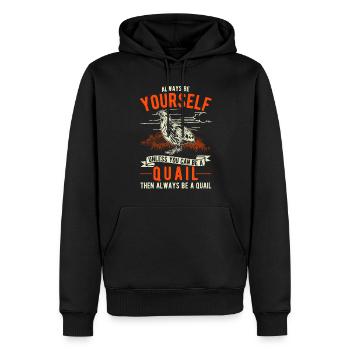 Always be yourself Quail Wachtel - Männer Premium Bio Hoodie - Schwarz - Vorne - Nico (187cm)