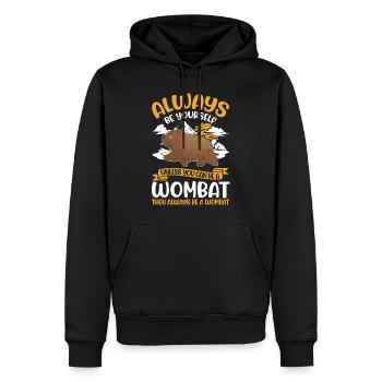 Always be yourself Wombat - Männer Premium Bio Hoodie - Schwarz - Vorne - Nico (187cm)
