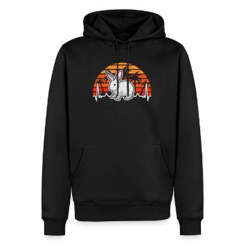 Lapin Heartbeat Lapin Rétro - Sweat à capuche Premium bio Homme - noir - Devant - Nico (187cm)