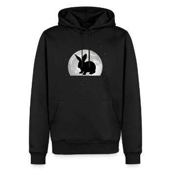 Lapin Lune Lapin Lapin - Sweat à capuche Premium bio Homme - noir - Devant - Nico (187cm)