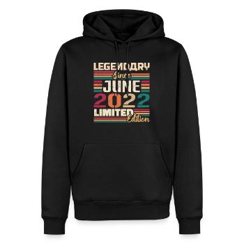 Légendaire juin 2022 Édition limitée juin 2022 - Sweat à capuche Premium bio Homme - noir - Devant - Nico (187cm)