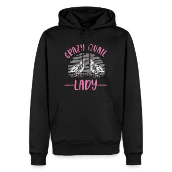 Crazy Quail Femme Éleveur de cailles - Sweat à capuche Premium bio Homme - noir - Devant - Nico (187cm)