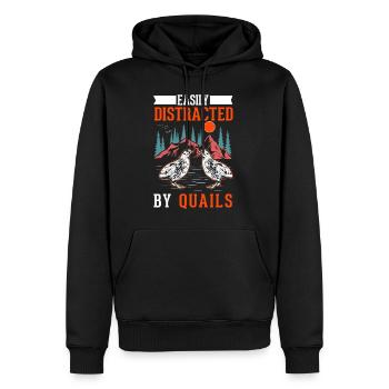 Caille Éleveur Cadeau Caille - Sweat à capuche Premium bio Homme - noir - Devant - Nico (187cm)