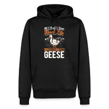 Oies Oies Oie reproductrice d’oies - Sweat à capuche Premium bio Homme - noir - Devant - Nico (187cm)
