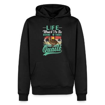 Warnung Wachtel Wachtelzucht Wachtelzüchter - Männer Premium Bio Hoodie - Schwarz - Vorne - Nico (187cm)