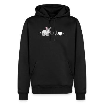 Kaninchen Herzschlag Hase - Männer Premium Bio Hoodie - Schwarz - Vorne - Nico (187cm)
