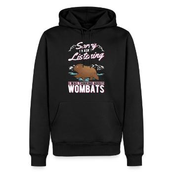 Wombat Australien - Männer Premium Bio Hoodie - Schwarz - Vorne - Nico (187cm)