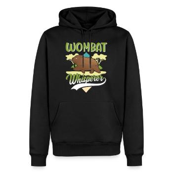 Wombat Flüsterer - Männer Premium Bio Hoodie - Schwarz - Vorne - Nico (187cm)