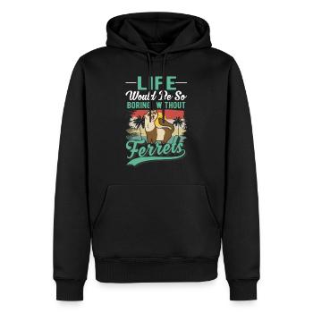 Ferret Lover Ferret Gift - Men’s Premium Organic Hoodie - black - Front - Nico (187cm)