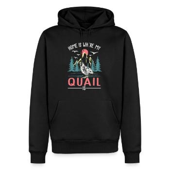 Zuhause ist wo meine Wachtel ist - Männer Premium Bio Hoodie - Schwarz - Vorne - Nico (187cm)