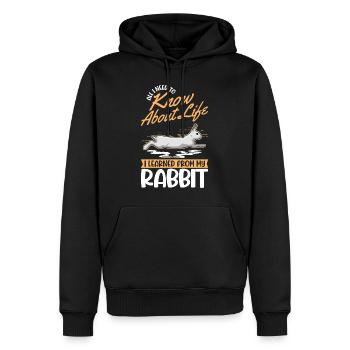 Lapin Cadeau Lapin Lapin Lapin - Sweat à capuche Premium bio Homme - noir - Devant - Nico (187cm)
