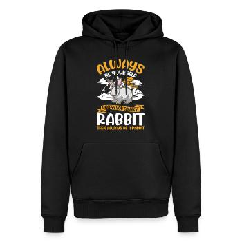 Lapin lapin lapin lapin - Sweat à capuche Premium bio Homme - noir - Devant - Nico (187cm)