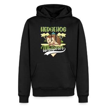 Igel Flüsterer Hérisson Whisperer - Sweat à capuche Premium bio Homme - noir - Devant - Nico (187cm)