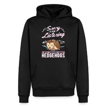 Hérisson Cadeau Hérisson épineux - Sweat à capuche Premium bio Homme - noir - Devant - Nico (187cm)