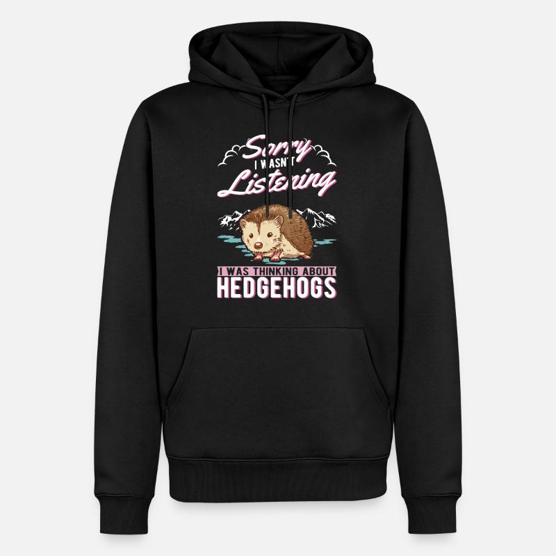 Hérisson Cadeau Hérisson épineux - Sweat à capuche Premium bio Homme - noir