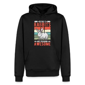 Lapin Cadeau Lapin Lapin Lapin - Sweat à capuche Premium bio Homme - noir - Devant - Nico (187cm)