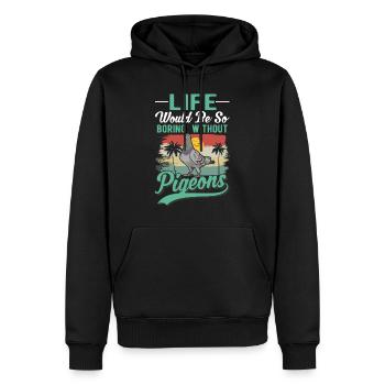 Pigeon Cadeau Pigeon Fancier City Pigeon Pigeonnier Pigeon Transporteur Pigeon - Sweat à capuche Premium bio Homme - noir - Devant - Nico (187cm)