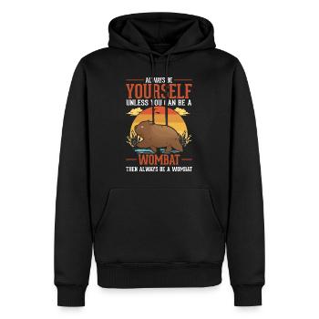 Always be yourself Wombat - Männer Premium Bio Hoodie - Schwarz - Vorne - Nico (187cm)