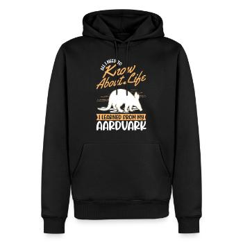 Aardvark Cadeau Aardvark - Sweat à capuche Premium bio Homme - noir - Devant - Nico (187cm)