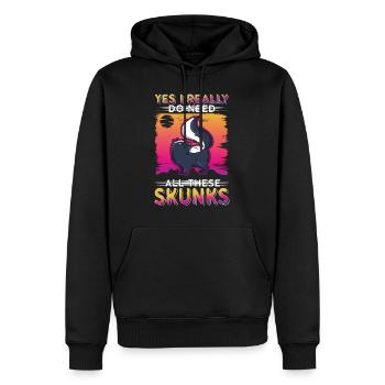 Cadeau Skunk - Sweat à capuche Premium bio Homme - noir - Devant - Nico (187cm)