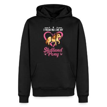 Shetland Pony Cadeau Shetty - Sweat à capuche Premium bio Homme - noir - Devant - Nico (187cm)