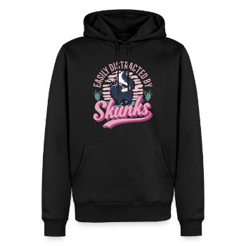 Cadeau Skunk - Sweat à capuche Premium bio Homme - noir - Devant - Nico (187cm)