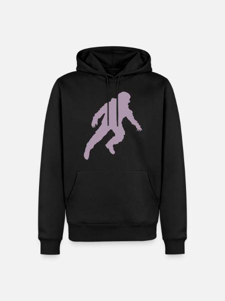Floating Astronaut Silhouette Weightlessness - Men’s Premium Organic Hoodie - black