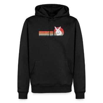 Lapin Rétro Lapin Lapin Vintage - Sweat à capuche Premium bio Homme - noir - Devant - Nico (187cm)