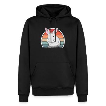 Lapin Rétro Lapin Lapin Vintage - Sweat à capuche Premium bio Homme - noir - Devant - Nico (187cm)