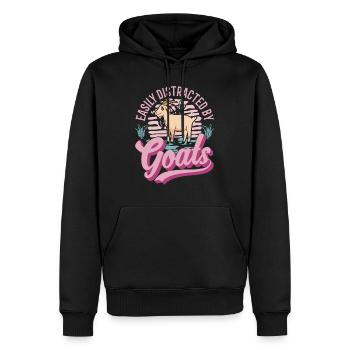 Facilement distrait par les chèvres Ziegenwirt Ziege - Sweat à capuche Premium bio Homme - noir - Devant - Nico (187cm)