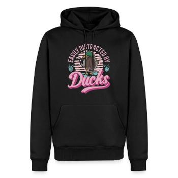 Canards Cadeau Éleveurs de canards - Sweat à capuche Premium bio Homme - noir - Devant - Nico (187cm)