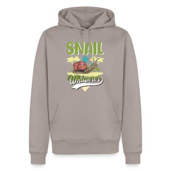Schnecken Flüsterer Weinbergschnecke - Männer Premium Bio Hoodie - Taupe - Vorne - Nico (187cm)