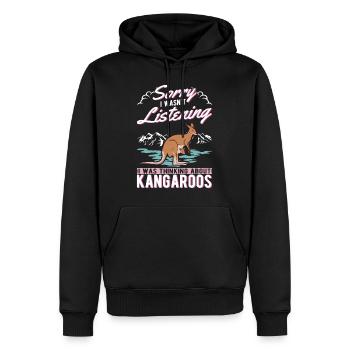 Kangourou australien Kangourou australien - Sweat à capuche Premium bio Homme - noir - Devant - Nico (187cm)