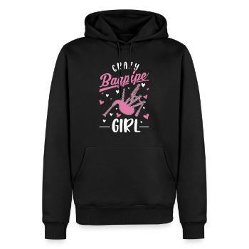Fille de cornemuse folle - Sweat à capuche Premium bio Homme - noir - Devant - Nico (187cm)